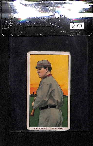 1909-11 T206 Roger Bresnahan - With Bat - Piedmont Back - BVG 2.0
